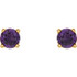 Classic and sophisticated, these genuine amethyst stud earrings are a lovely look any time. Fashioned in sleek 14K yellow gold, each earring features a 4.0mm round purple amethyst in a durable four-prong setting. Polished to a brilliant shine, these earrings secure comfortably with friction backs.