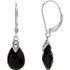 Elegant and dramatic, these exquisite drop earrings are sure to win her heart. Created in 14K white gold and has a 10x7mm pear-shaped black onyx gemstone. Polished to a brilliant shine, these dazzling drops suspend from and secure with lever backs.