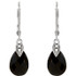 Elegant and dramatic, these exquisite drop earrings are sure to win her heart. Created in 14K white gold and has a 10x7mm pear-shaped black onyx gemstone. Polished to a brilliant shine, these dazzling drops suspend from and secure with lever backs.