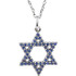 A glistening symbol of faith and heritage, this charming gemstone pendant is also a fashion statement. Fashioned from 14K white gold, this beautiful Star of David pendant is completely lined with alluring genuine blue sapphires. Polished to a brilliant shine, this brilliant star suspends along an 16.0-inch solid diamond cut cable chain and secures with a spring-ring clasp.