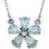 This 14k white gold necklace features an 05.00x03.00mm pear genuine sky blue topaz gemstone and has a bright polish to shine. An 16 inch 14k white gold solid diamond cut cable chain is included.