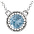 Deep, rich and luscious, our luxurious 5mm Swiss Blue Topaz pendant gleams with personality and is totally designed to turn heads! 14kt white gold necklace.