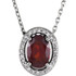 A oval-shaped garnet adds rich color to the center of this lovely necklace for her.