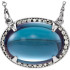 The halo-style pendant of this fabulous necklace for her is decorated with a vivid blue topaz and twinkling round diamonds totaling .08 carat in weight.