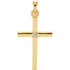 Embrace your faith with this stunning 14k yellow gold genuine aquamarine cross pendant. Aquamarine are round faceted cut and AA in quality. Gemstone cross pendant is 22.65x11.4mm. Polished to a brilliant shine.