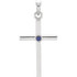 Artistry and faith merge to create this striking platinum blue sapphire cross pendant. This September's birthstone pendant is also available with other gemstones. Matching chains are sold separately.