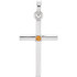 Embrace your faith with this stunning 14k white gold genuine citrine cross pendant. Citrine are round faceted cut and AA in quality. Cross pendant is 19.20mm in length and 09.00mm in width. Polished to a brilliant shine. Chain sold separately!