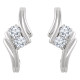 Celebrate your life together with these beautiful diamond two stone earrings. One diamond for your best friend and one diamond for your true love. This two stone diamond design meaningfully represents the dual nature of your bond.