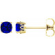 Sapphires prized for their intense velvety color and the calming influence of blue has made it an enduring symbol for loyalty and trust, which also makes it the perfect gift to represent a faithful and steadfast commitment. This simple stud design features a 6 x 6mm cushion lab-grown blue sapphire cradled in a 4-prong basket of 14k yellow gold finished with a tension back post.