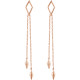 Stylish 14Kt Gold Geometric Chain Earrings with friction backs. The length of the earring is 60.80mm. Total weight of the gold is 1.49 grams. These earrings makes an awesome Gift for that special someone in your life.