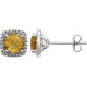 Beautiful sterling silver Citrine November birthstone diamond earrings with .015 ct tw. Say "I love you" to any woman in your life; a friend, mother, wife, girlfriend, daughter. All earrings are sold in pairs.