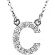 The letter "C" Diamond charm suspended from a delicate 16" diamond cut cable chain creates a personalized necklace in 14K Gold. Sparkling with 1/6 ct. t.w. of diamonds and a bright polished shine.