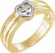 Let your faith be the center of your life, as this symbolic 14k yellow & white gold ring implies.