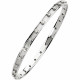 Wonderful modern style is found in this 14Kt white gold diamond stackable bangle 7.25" bracelet featuring a total carat weight of .75 carats.