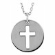 The simplicity of your faith is represented by this white gold pierced cross disc pendant. Polished to a brilliant shine.