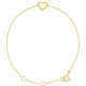 Add a touch of elegance to your outfit with this beautiful 14K yellow gold heart bracelet.