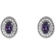 Mesmerizing with magical color, this pair of lab-grown alexandrite and diamond earrings make a stylish statement.