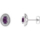 Add a splash of delightful color to your lobes with these platinum earrings adorned with sparking amethyst stones