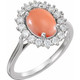 Stylish pink coral ring is a timeless jewelry item made in the highest standards for Gemstone Fashion jewelry. Polished to a brilliant shine.