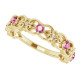 Pink Tourmaline & .02 CTW  Diamond Scroll Ring In 14K Yellow Gold