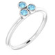 Dainty and feminine, this gemstone ring sets an elegant tone. The ring is set in platinum.