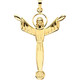 Crafted from high-polished 14K yellow gold, this crucifix pendant measures 41.00x29.00mm. Polished to a brilliant shine.