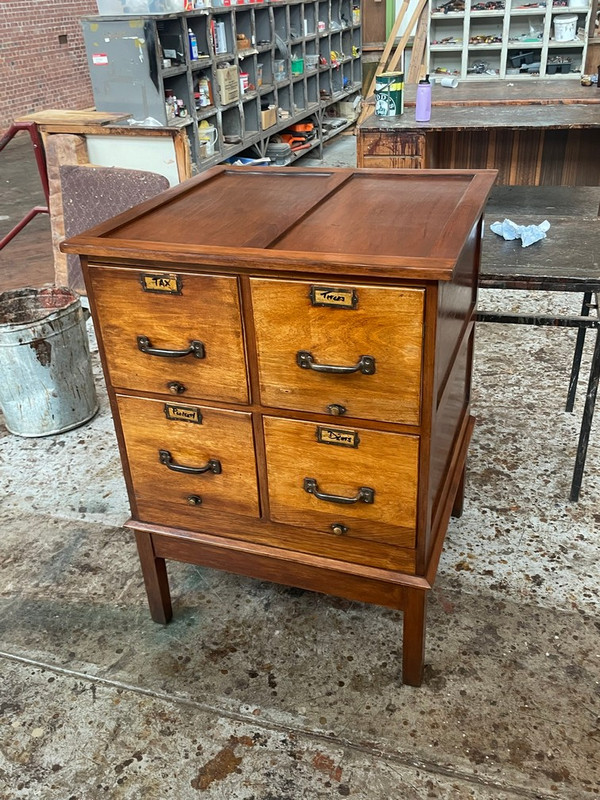 Tasmanian oak four drawer filling cabinet 