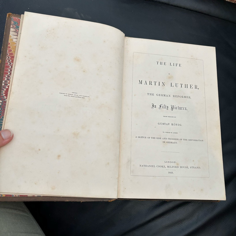 Antique leather-bound book: The life of Martin Luther 1853