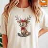 Cute Reindeer Christmas Shirt, Baby Deer Xmas Tee, Adorable Graphic T-Shirt S-5XL