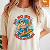 Funny Santa Surfing Shirt, Ho Ho Ho Hold My Beer Xmas T-Shirt S-5XL