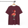 Christmas Flamingo Shirt, Santa Flamingo Cocktail Tee T-Shirt S-5XL