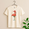 Christmas Flamingo Shirt, Santa Flamingo Cocktail Tee T-Shirt S-5XL