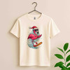 Christmas Flamingo Surf Shirt, Santa Flamingo Sunglasses Tee T-Shirt S-5XL