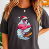 Christmas Flamingo Surf Shirt, Santa Flamingo Sunglasses Tee T-Shirt S-5XL