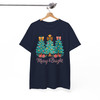 Merry And Bright Christmas Shirt, Three Trees Bow Cute Xmas Graphic T-Shirt S-5XL
