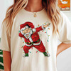 Dabbing Santa Christmas Shirt, Funny Santa Lights Xmas Graphic T-Shirt S-5XL