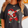 Dabbing Santa Christmas Shirt, Funny Santa Lights Xmas Graphic T-Shirt S-5XL
