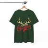 Merry Christmas Shirt, Reindeer Antlers Typography Holiday T-Shirt S-5XL