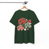 Ho Ho Ho Christmas Shirt, Retro Santa Hat Holiday Graphic T-Shirt S-5XL
