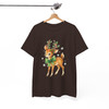 Cute Christmas Deer Shirt Watercolor Reindeer Bow Holiday Xmas Graphic Tee