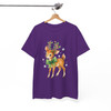 Cute Christmas Deer Shirt Watercolor Reindeer Bow Holiday Xmas Graphic Tee