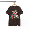 Cute Reindeer Christmas Shirt, Hand Drawn Rudolph With Gifts T-Shirt S-5XL