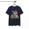 Cute Reindeer Christmas Shirt, Hand Drawn Rudolph With Gifts T-Shirt S-5XL