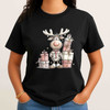 Cute Reindeer Christmas Shirt, Baby Deer Opening Gift Watercolor T-Shirt S-5XL