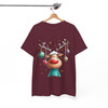 Cute Reindeer Christmas Shirt, Cartoon Rudolph With Ornaments T-Shirt S-5XL