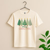 Merry Christmas Tree Shirt, Cute Holiday Trees Graphic Xmas T-Shirt S-5XL