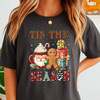 Tis The Season Christmas Shirt, Santa Cocoa Gingerbread T-Shirt S-5XL