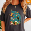 Cute Christmas Cat T-Shirt, Cats Decorating Christmas Tree Tee, Holiday Animal Shirt T-shirt S-5XL