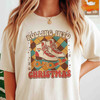 Rolling Into Christmas Roller Skate Shirt, Retro Christmas Skating Tee, Vintage Holiday Graphic T-shirt S-5XL