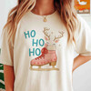 Ho Ho Ho Ice Skate Christmas Shirt, Funny Reindeer Skate Tee, Winter Holiday Graphic T-shirt S-5XL